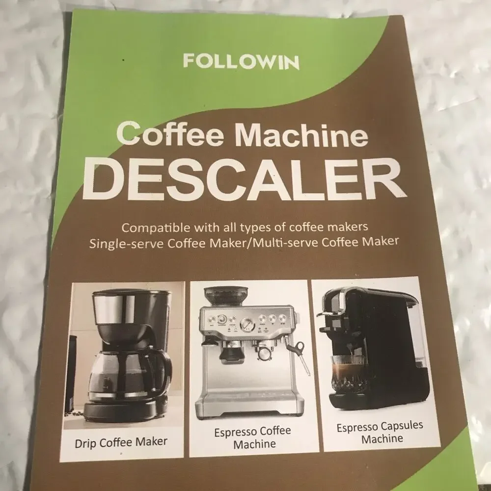 Coffee Machine Cleaner and Descaler,Espresso Coffee Maker Cleaner 2 Pack & 6 CLN